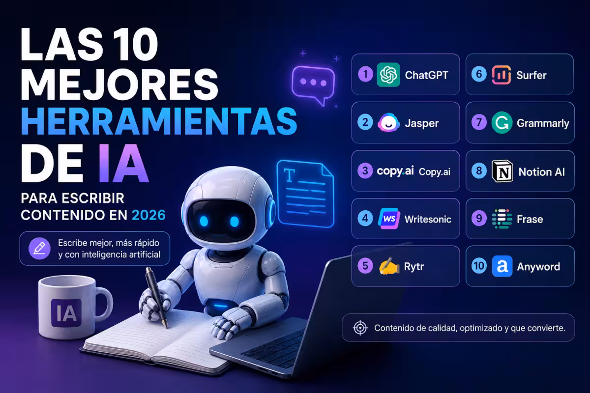 herramientas de IA para escribir contenido 2026