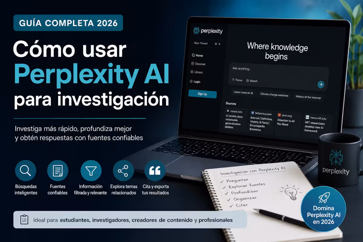 Cómo usar Perplexity AI para investigación y encontrar fuentes confiables paso a paso en 2026.